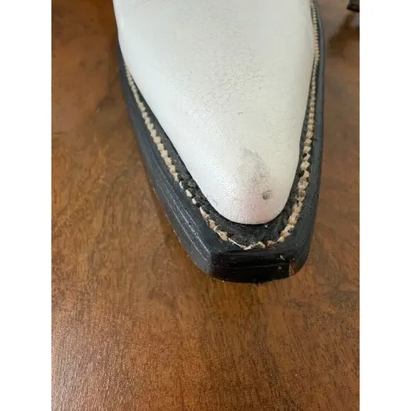 Caminos 14" Tall White Leather Western Boot US Mens 11.5 #0135C Made In Mexico - Picture 8 of 16